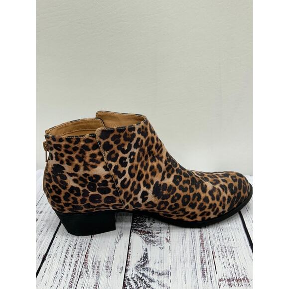 Lane‎ Bryant Womens Brown Fabric Leopard Print Ankle Boots Bootie Size 12W - Picture 4 of 12